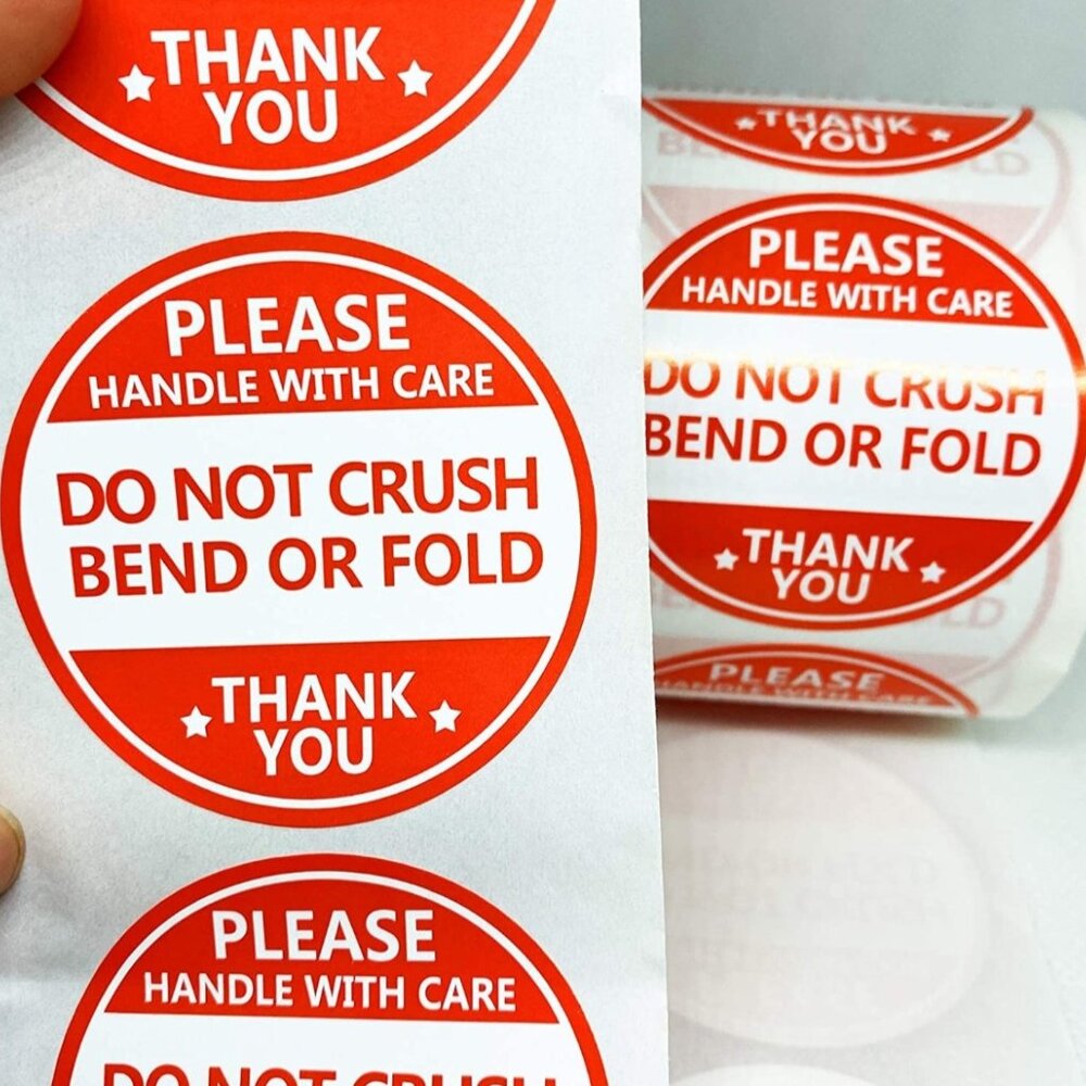 50 PLEASE HANDLE WITH CARE, DO NOT CRUSH BEND OR FOLD THANK YOU Sticker…